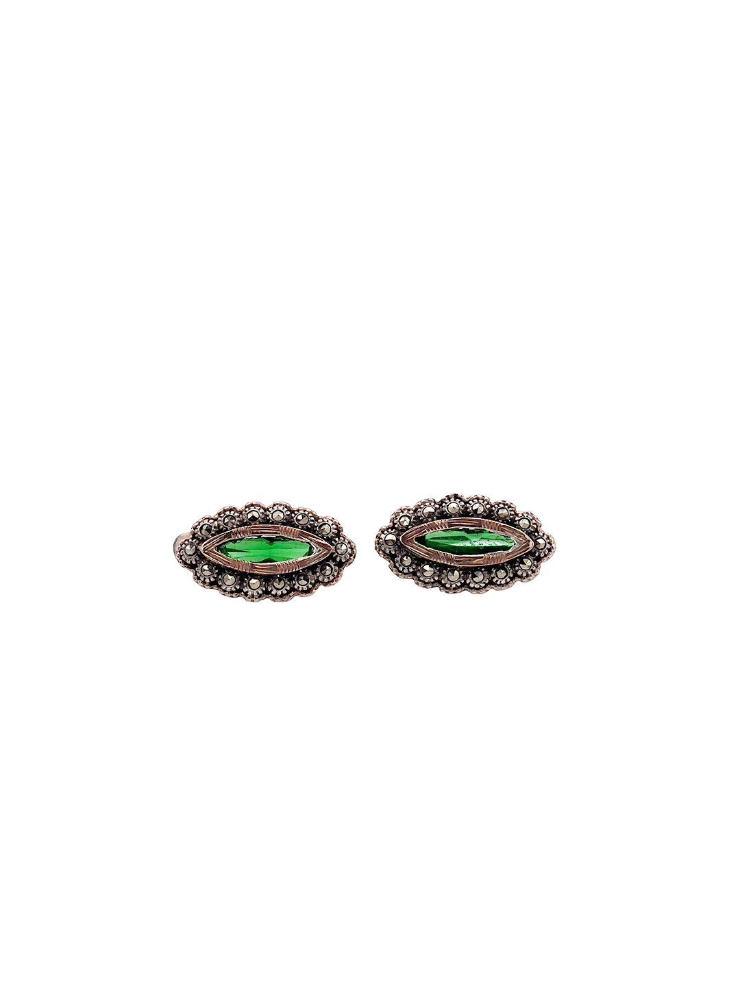 Marcasite Emerald Earrings