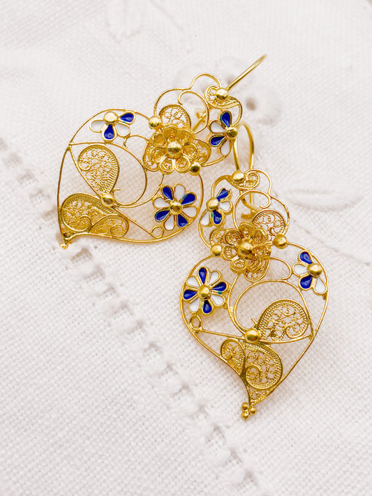 Viana Heart Enamel Earrings