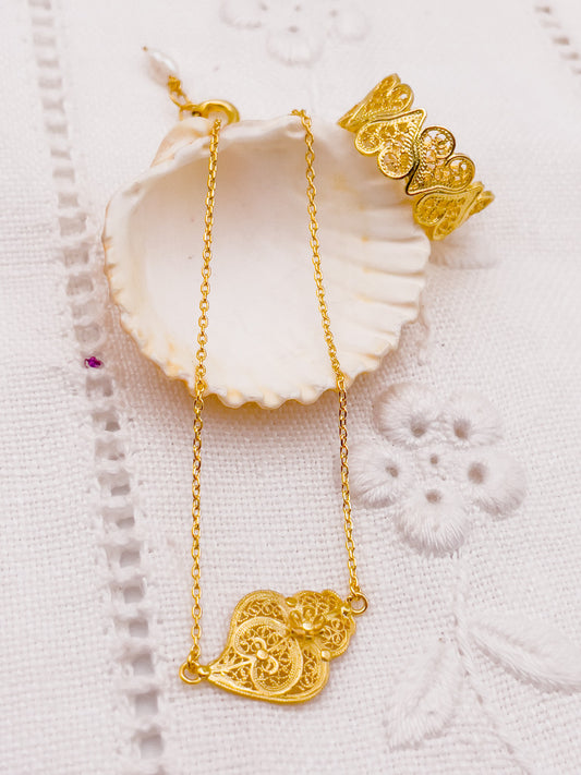 Heart Bracelet and Ring Set