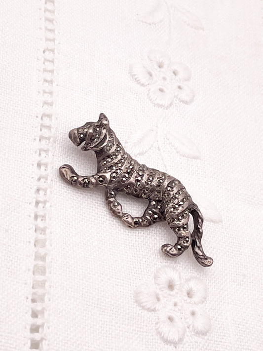 Tiger Pin with Marcasites