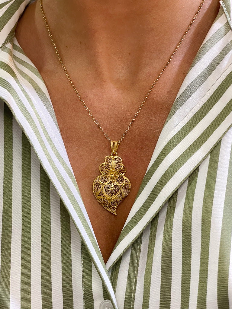 Ensemble pendentif Coeur de Viana et fil Argola